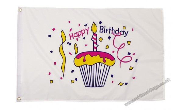 Happy Birthday Cake Flag